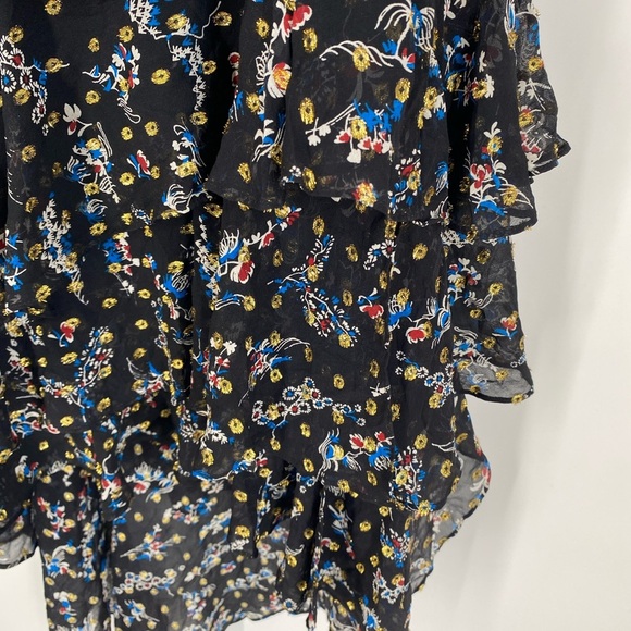 Veronica Beard Cella Metallic Floral Silk Skirt 0 - Picture 9 of 11